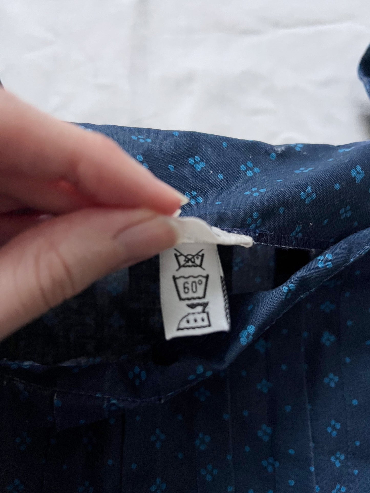 Vintage 70s blue Marimekko Mila 100% cotton dress, Size M