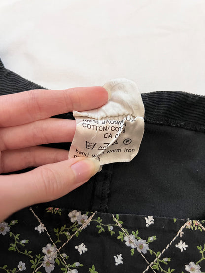 70s Pia & Paula black ribbed blouse, Size S