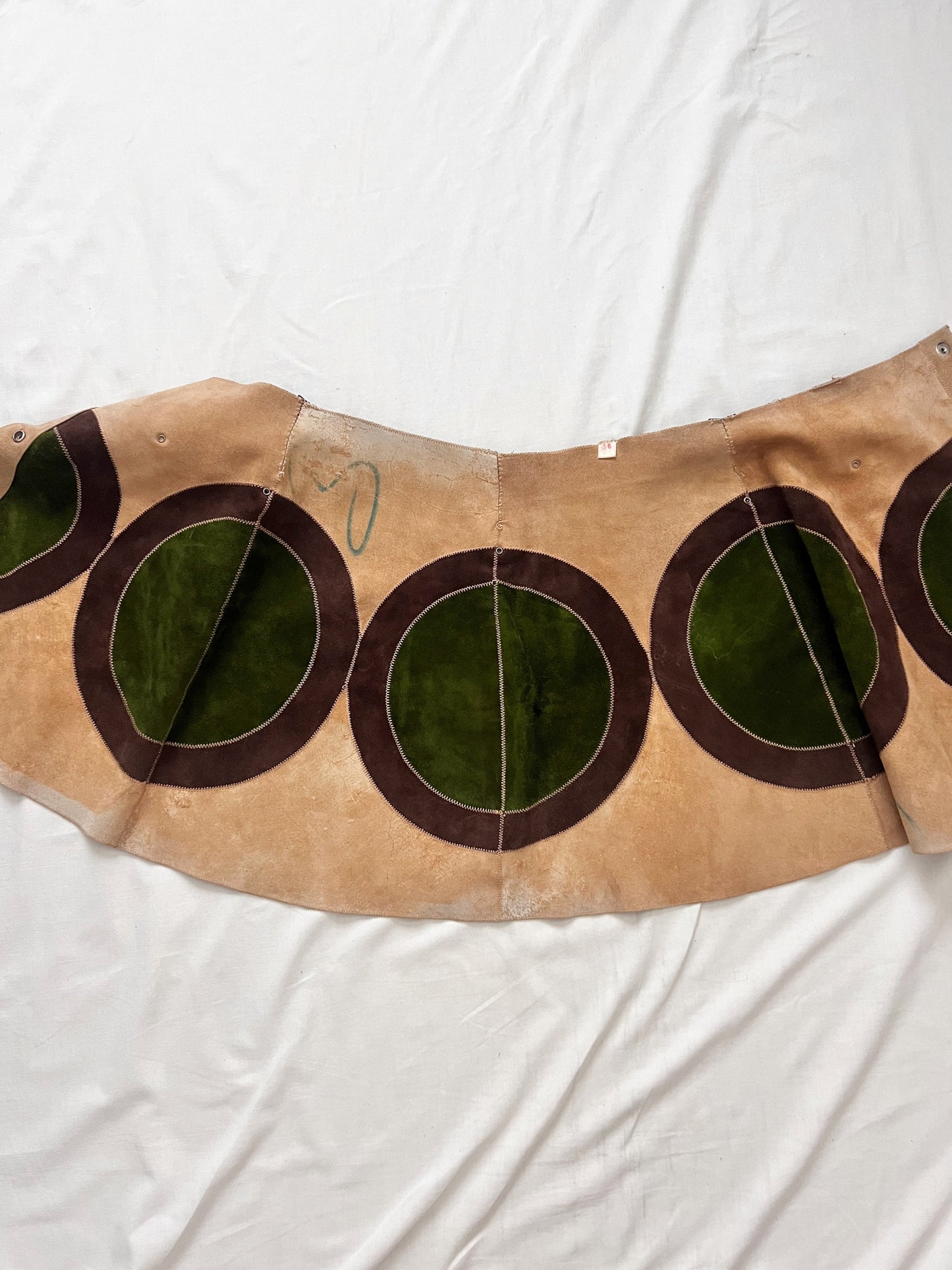 60s/70s circle suede skirt, Size XS
