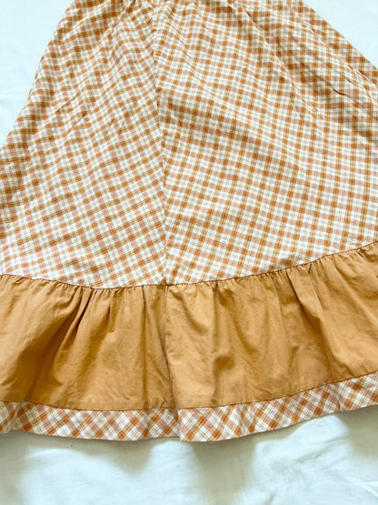 Orange gingham skirt, Size XXS-XS