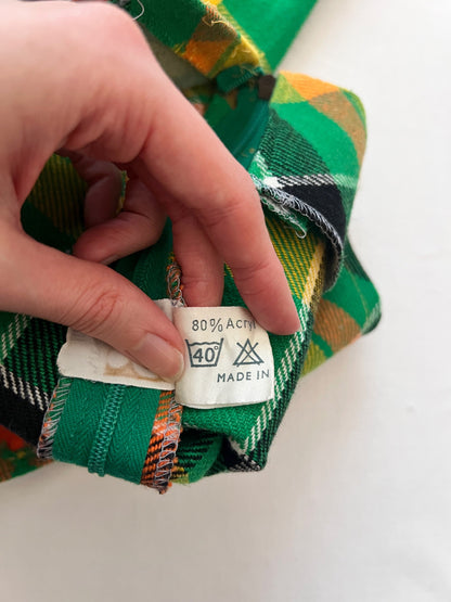 70s colorful plaid skirt, Size S