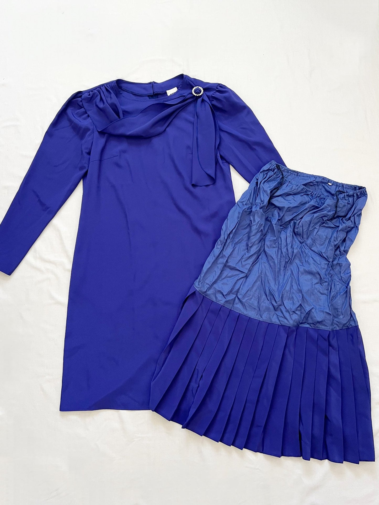 Blue two piece dress, Size XS-S