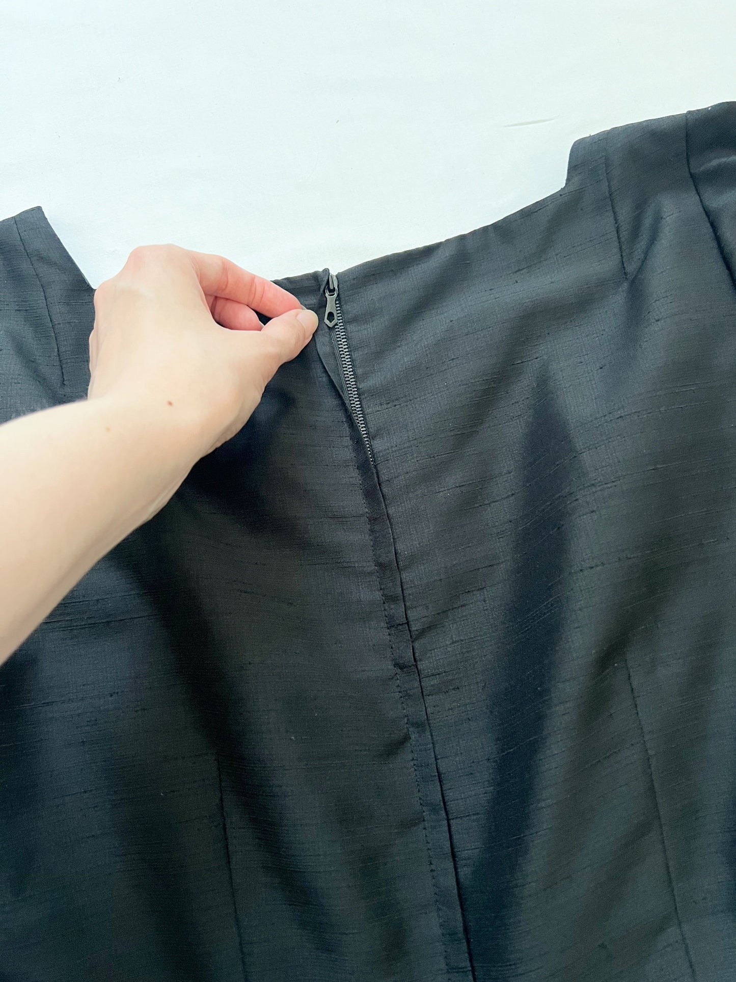 60s black square neckline dress, Size S
