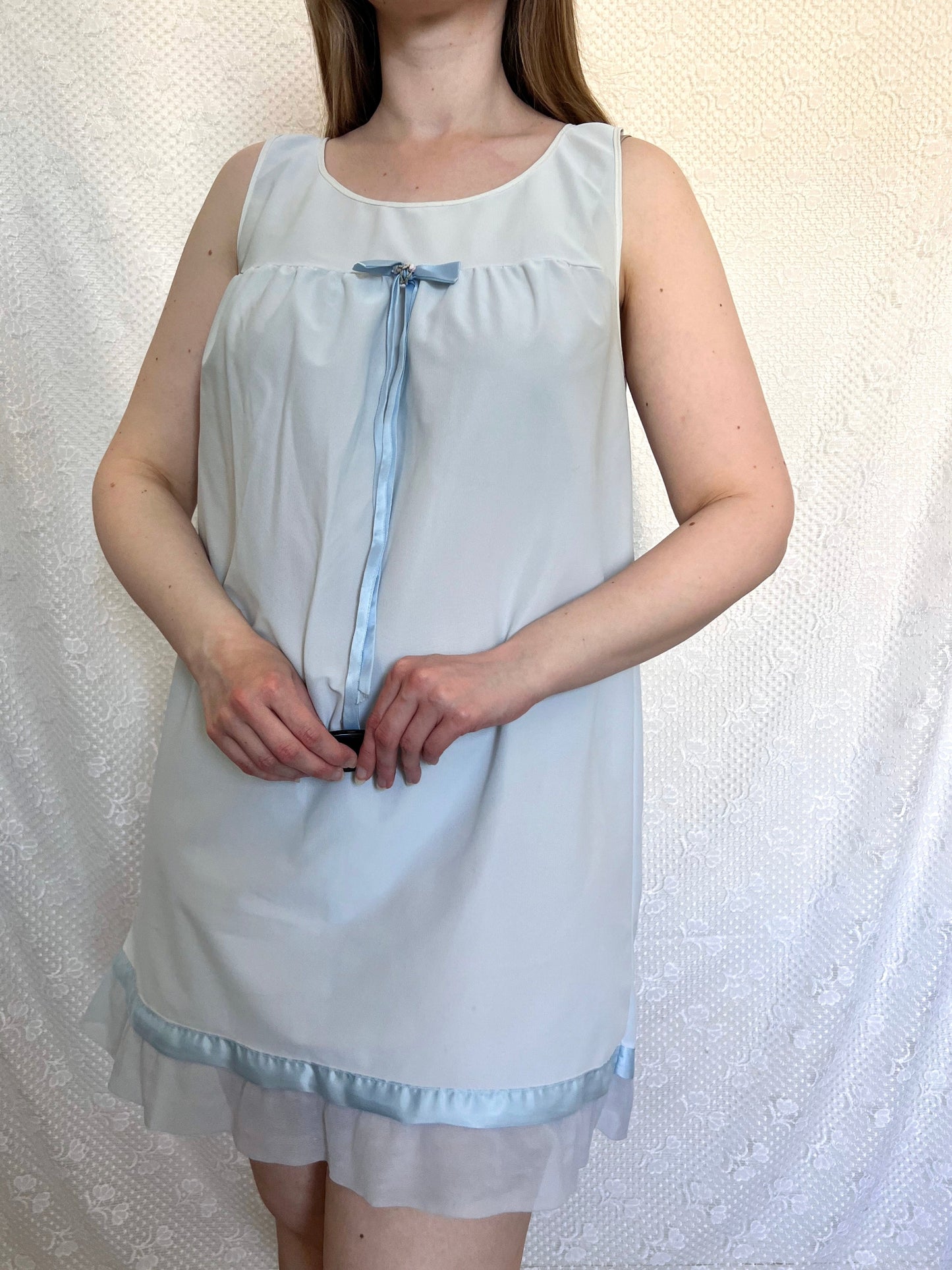 60s pale blue nightgown, Size M-L