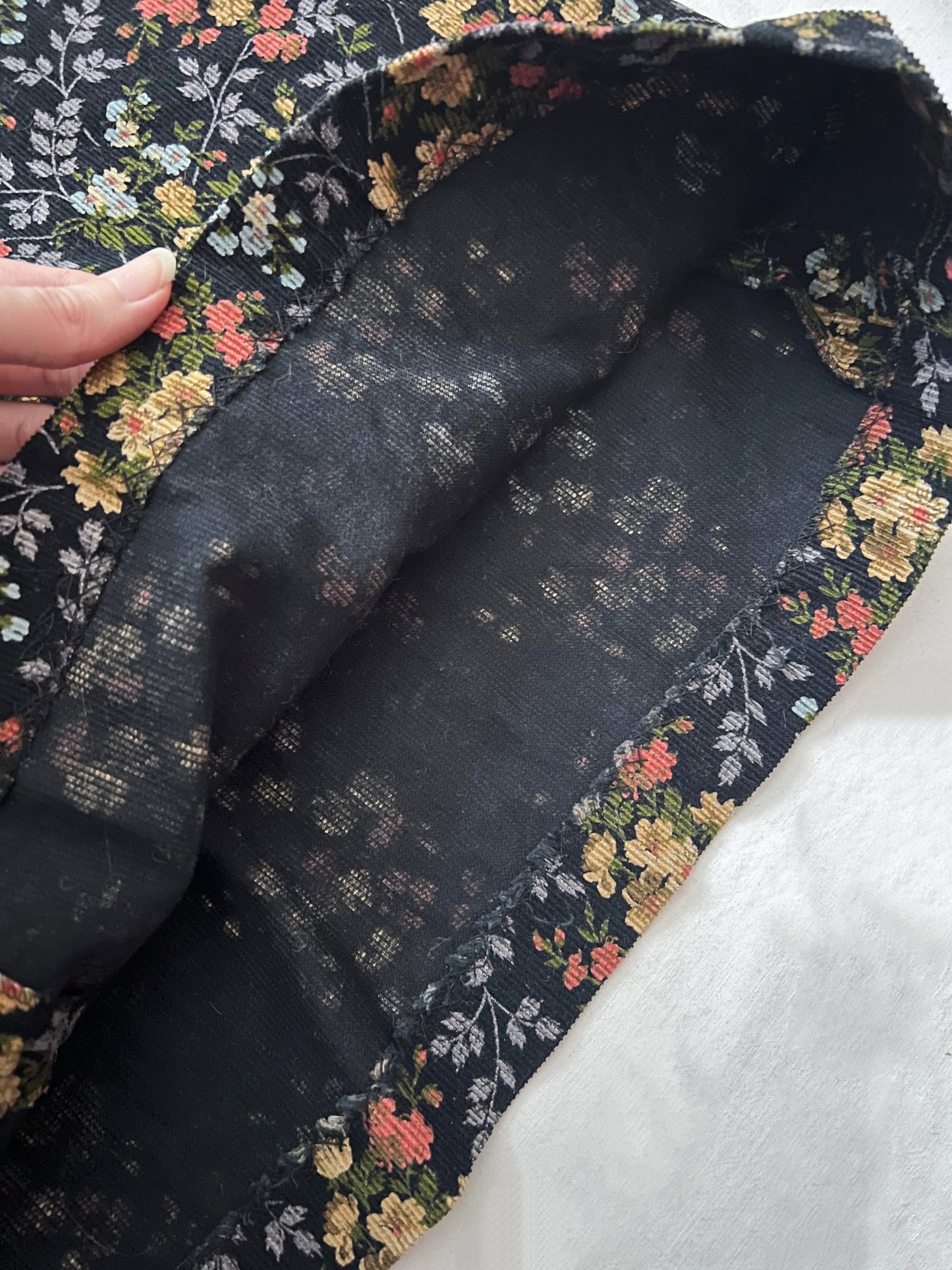 70s corduroy flower skirt, Size S