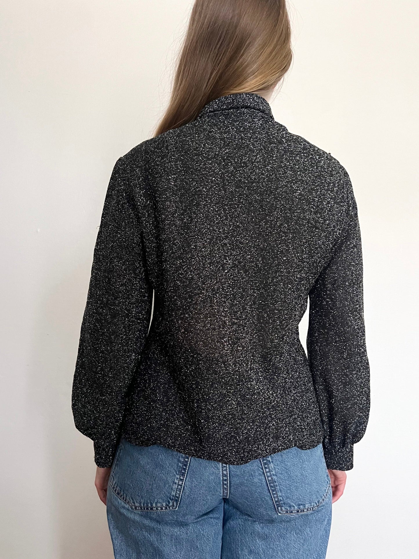70s glittery blouse, Size L