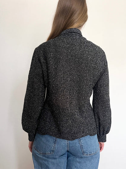 70s glittery blouse, Size L