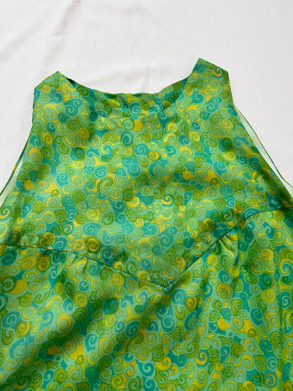 60s swirl print dress, Size S