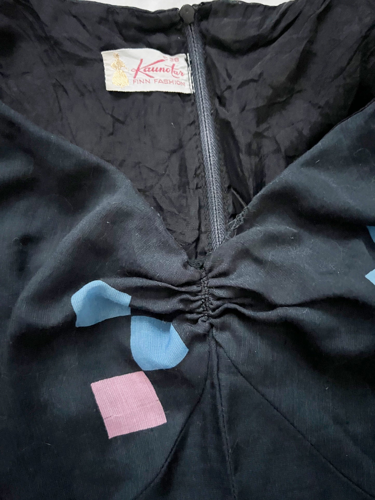 70s maxi pattern dress, Size S