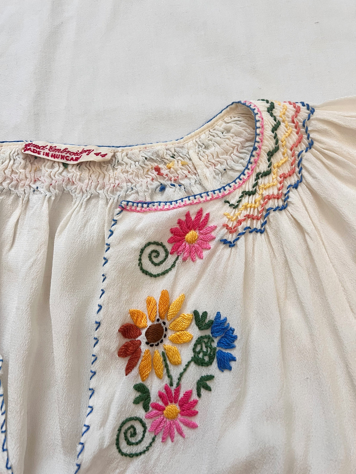 1930s short sleeved Hungarian blouse, Size S