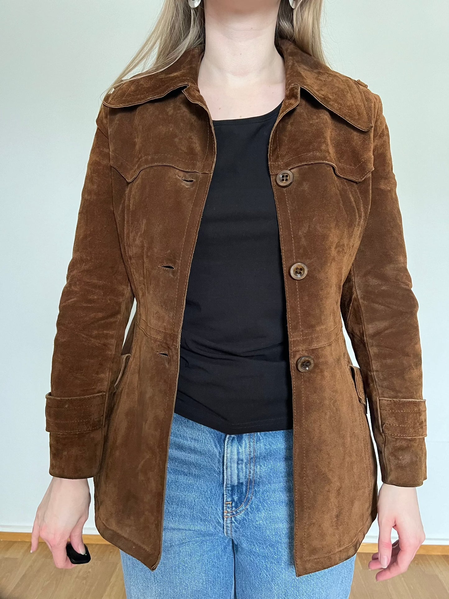 A 70s brown suede jacket