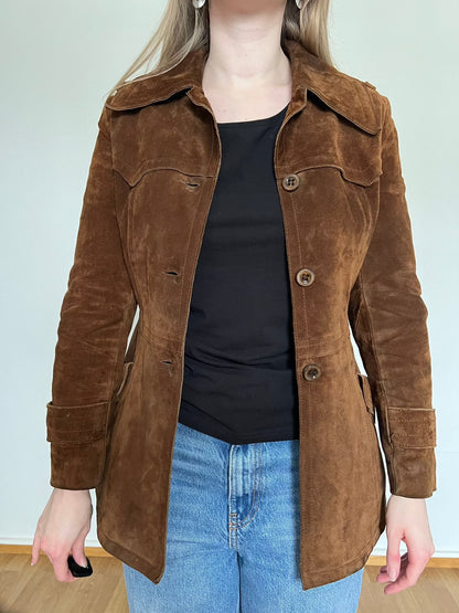 A 70s brown suede jacket