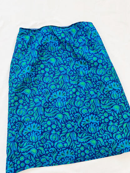 60s blue groovy skirt, Size XS