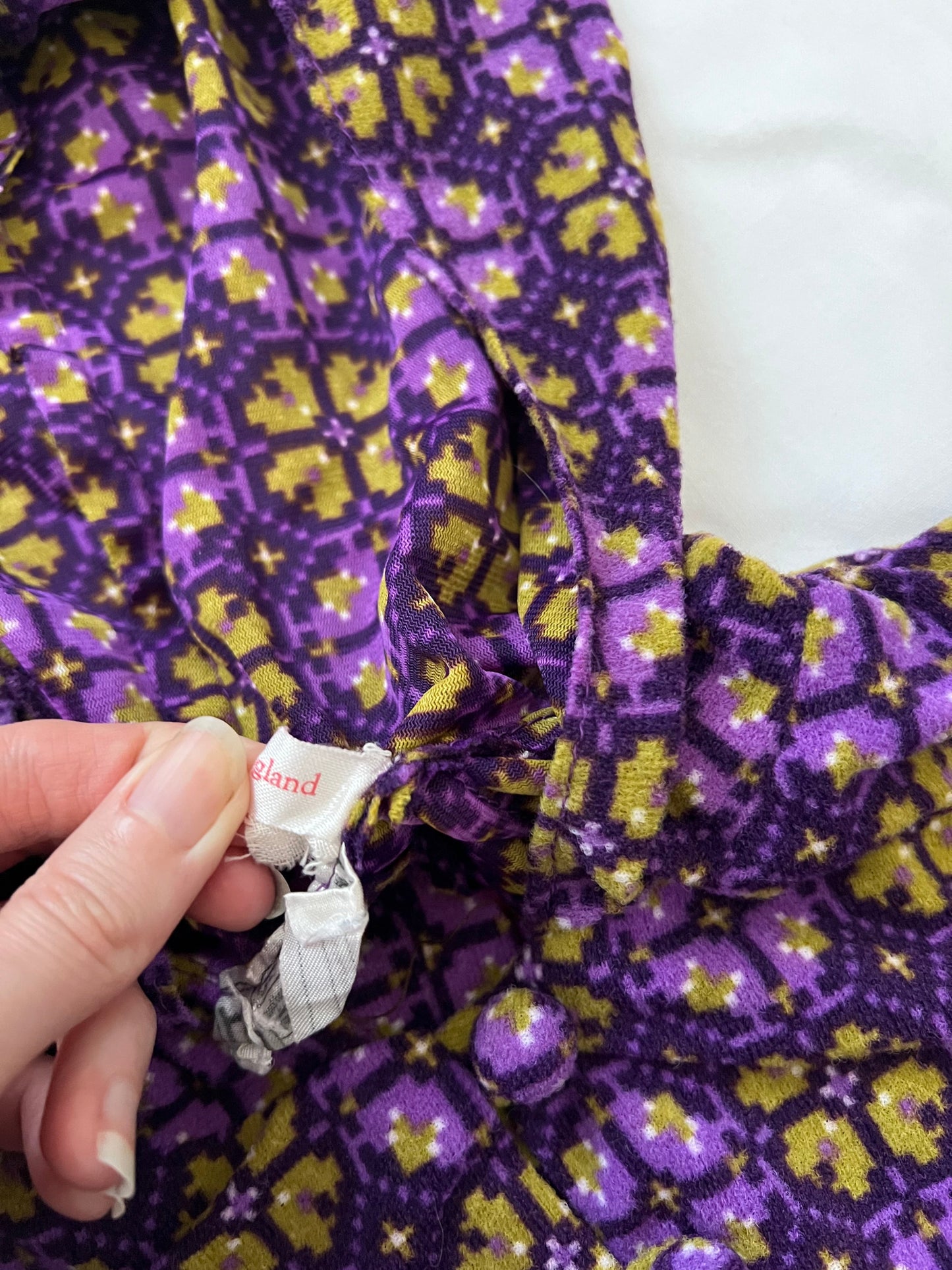 60s purple hooded mini dress, Size XS-S