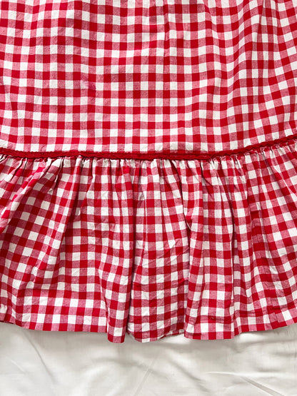 70s gingham open back halter neck and skirt set, Size S