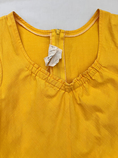 70s 100% cotton yellow sundress, Size S