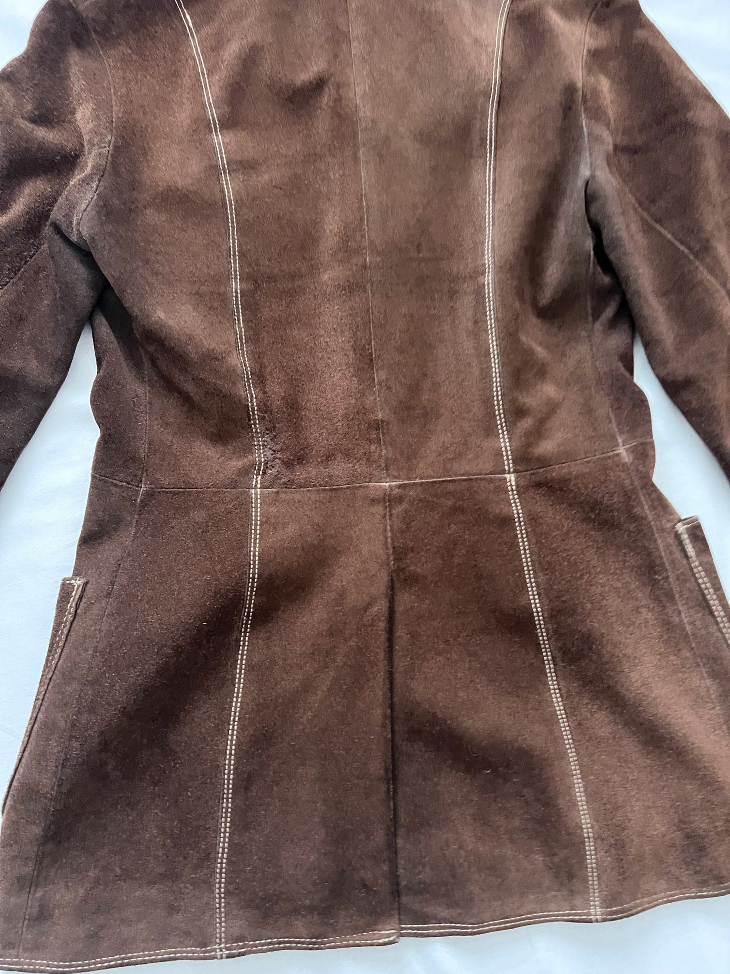 70s dark brown suede jacket, Size XS