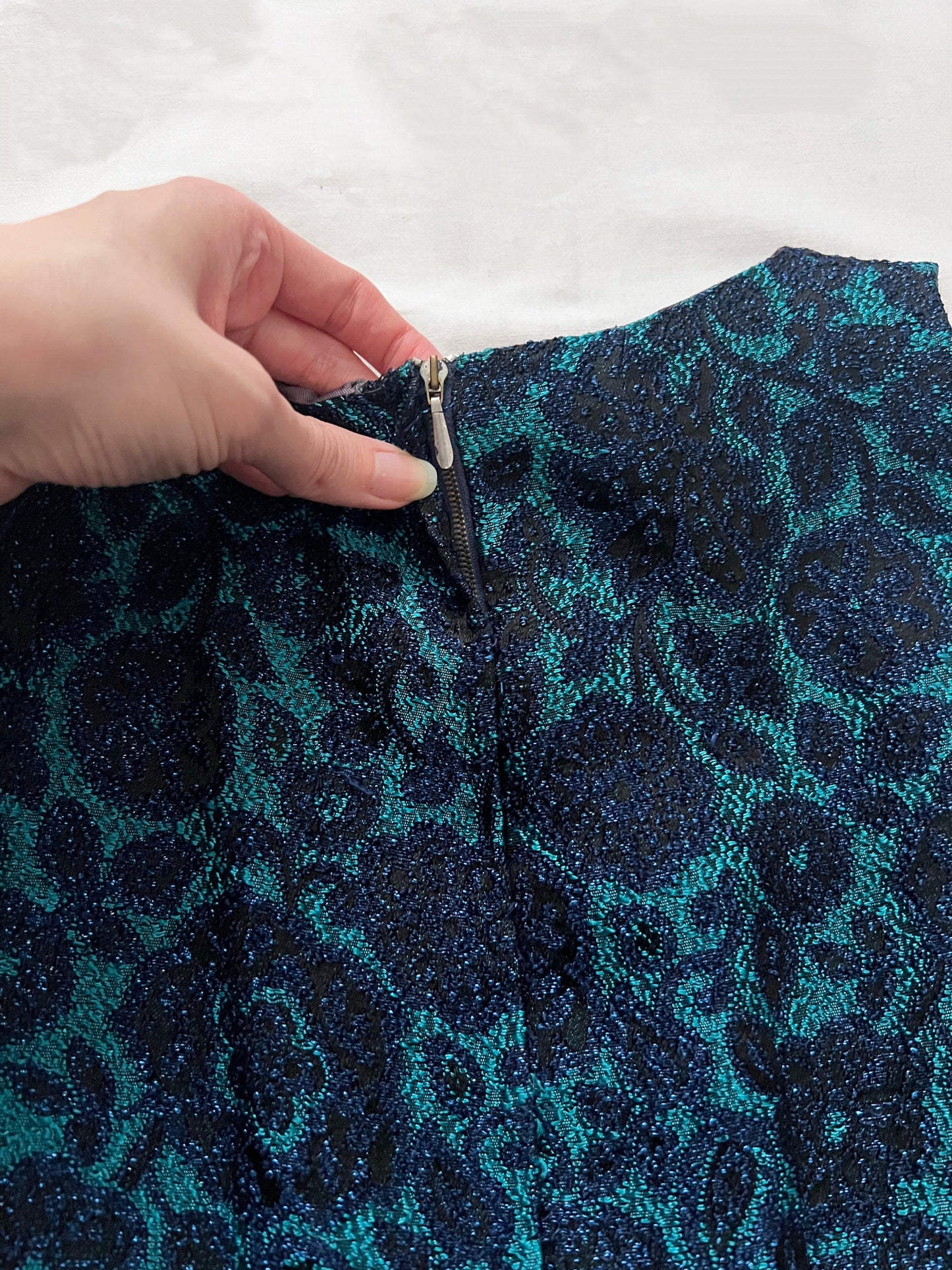 60s glitter blue mini dress, Size XS