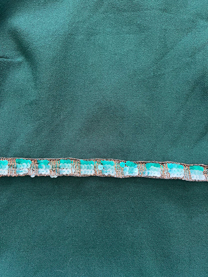 70s green flared sleeves dress, Size S