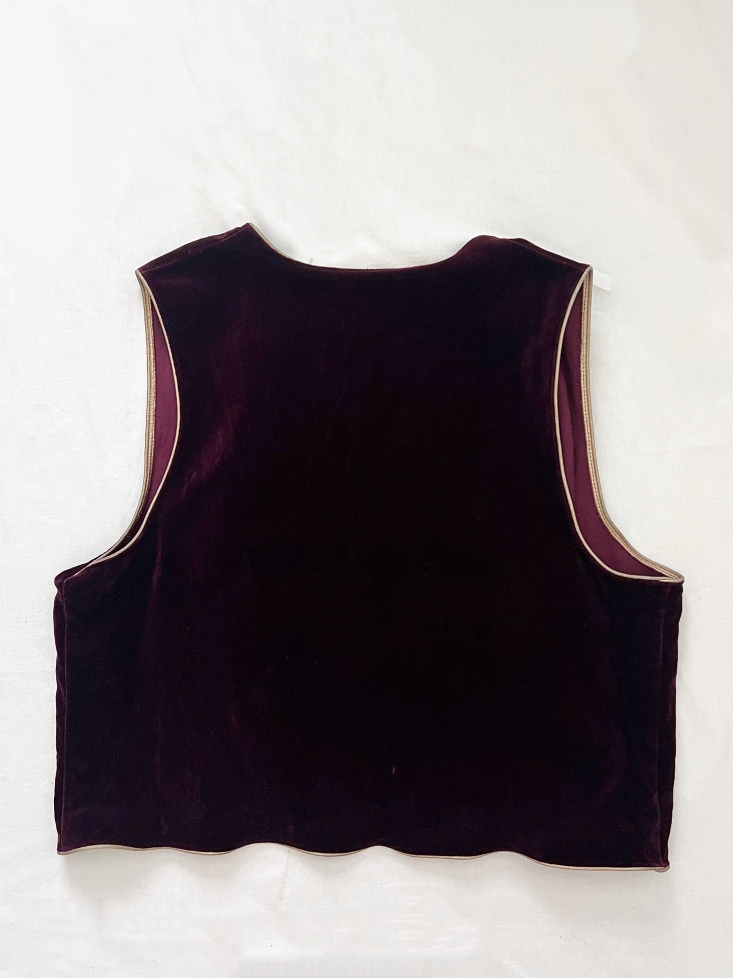 70s purple velvet vest and skirt set, Size S