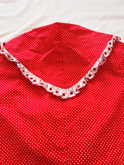 70s Pia & Paula red and white polka dot blouse, Size S