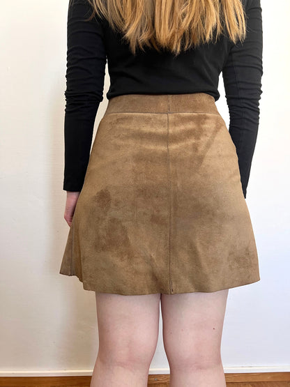 60s suede skirt with pockets, Size S-M