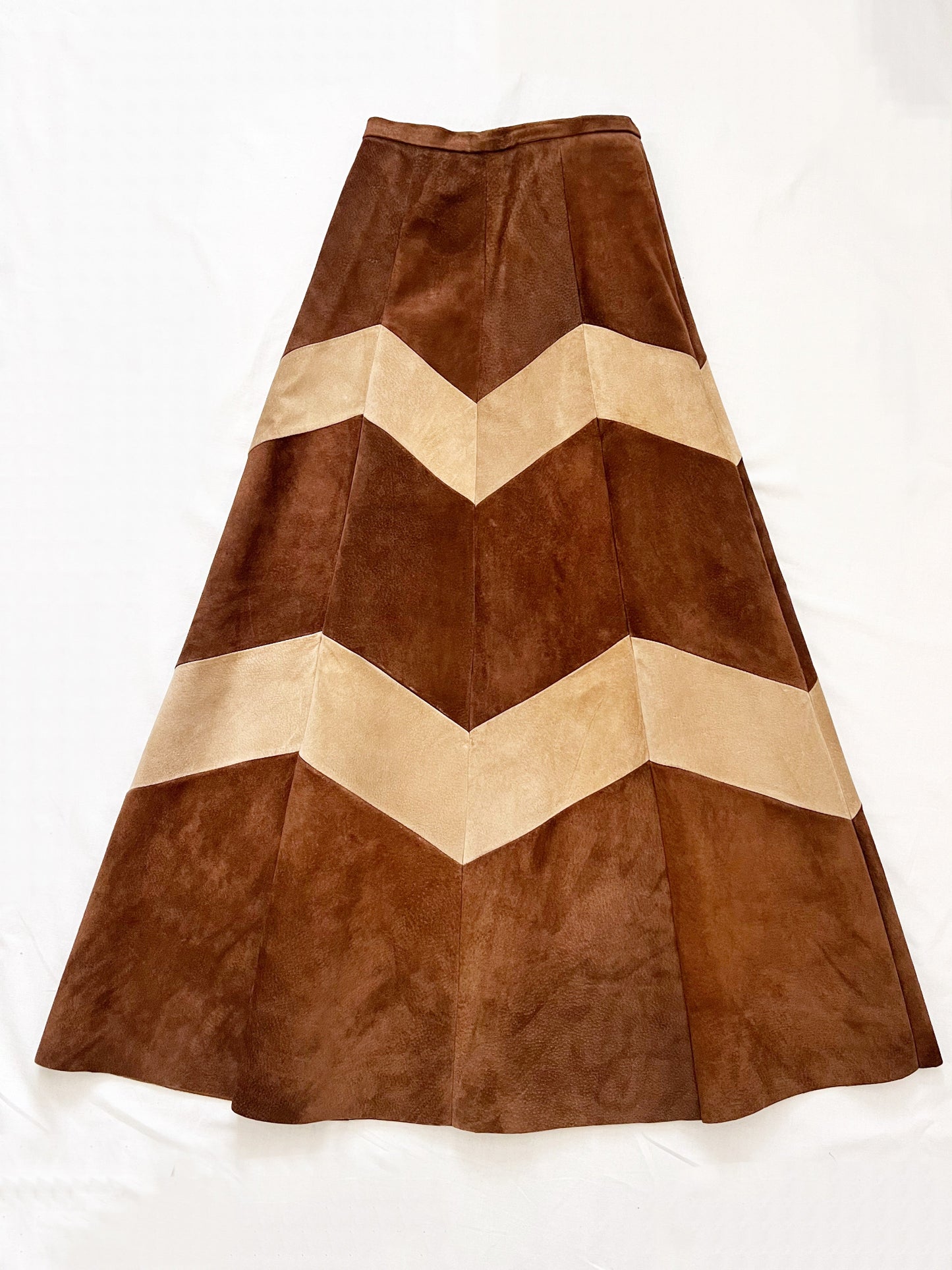 70s suede maxi skirt, Size XS