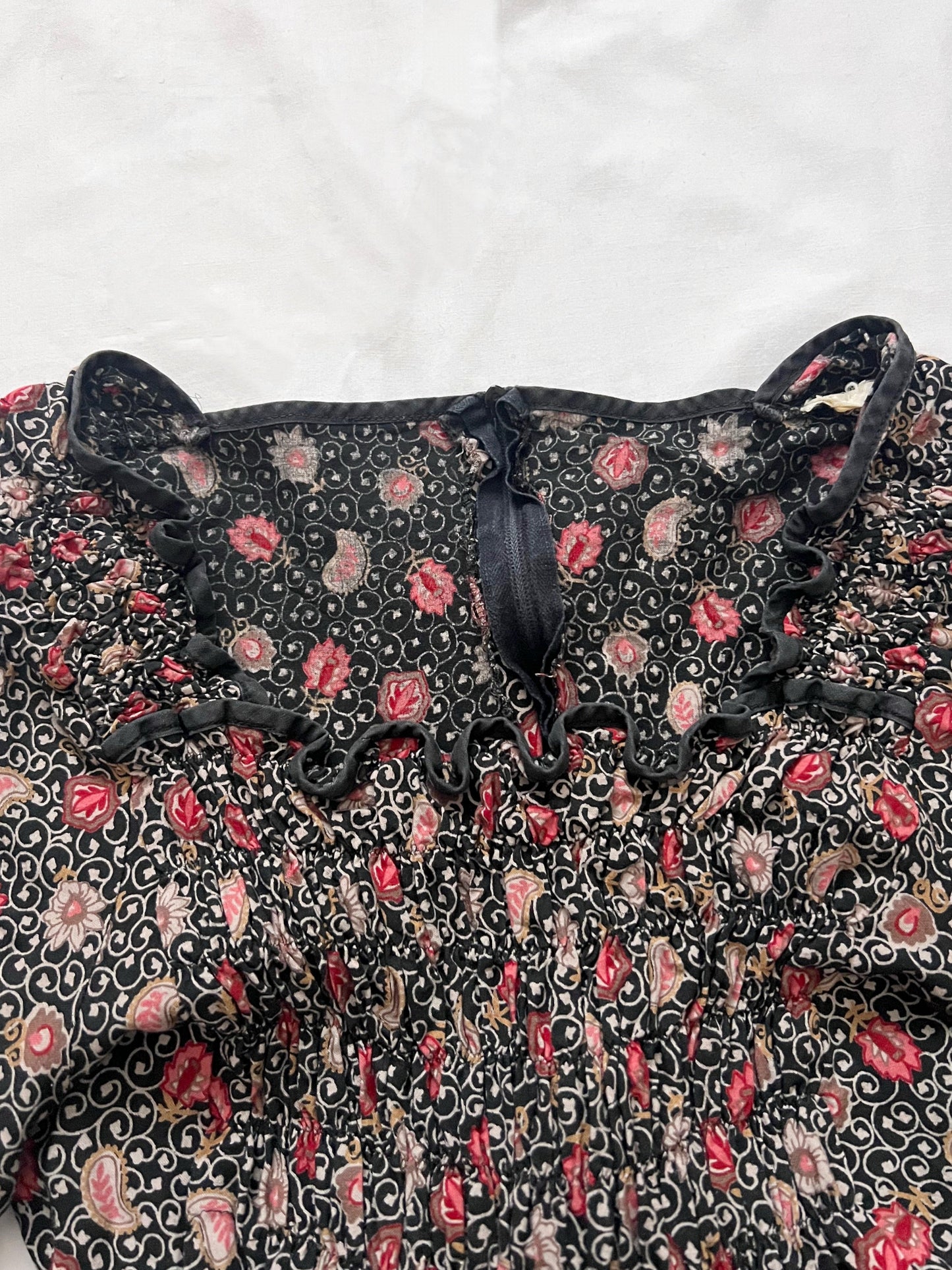 70s bohemian print dress, Size XS-S