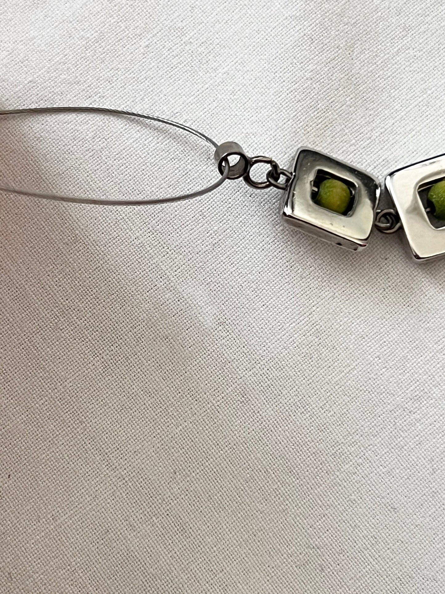Aarikka silver and green beads necklace
