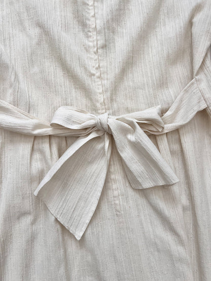 70s cream lace and flower dress, Size L