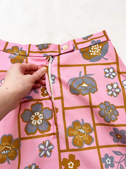 70s pink maxi skirt, Size XS