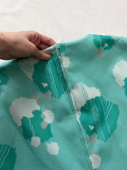 70s turquoise sleevless dress, Size L