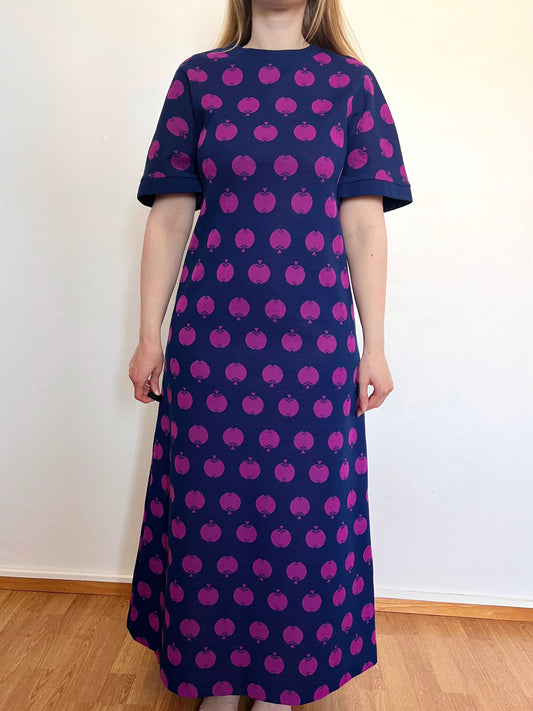 70s purple apple dress, Size S