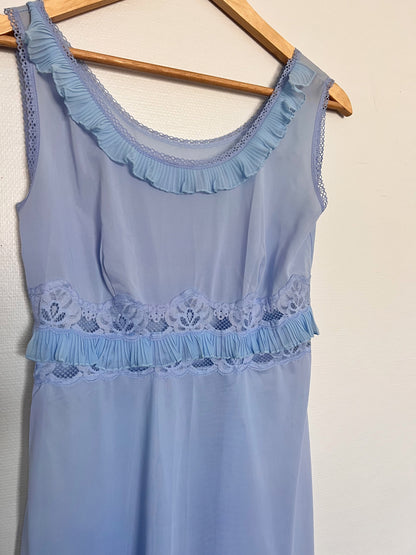 60s light blue long nightgown, Size XS