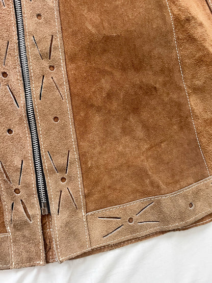 70s suede cape jacket, Size S-L