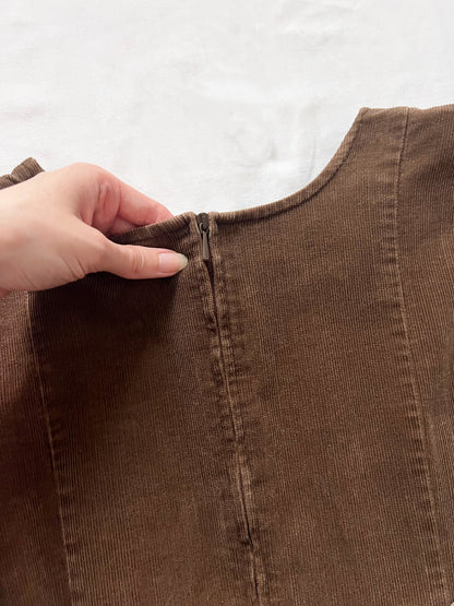70s brown corduroy tunic, Size S