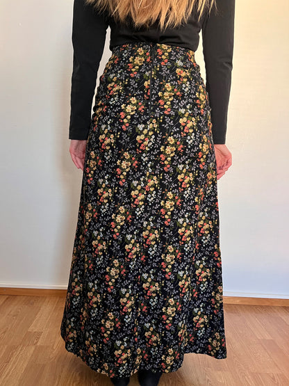 70s corduroy flower skirt, Size S