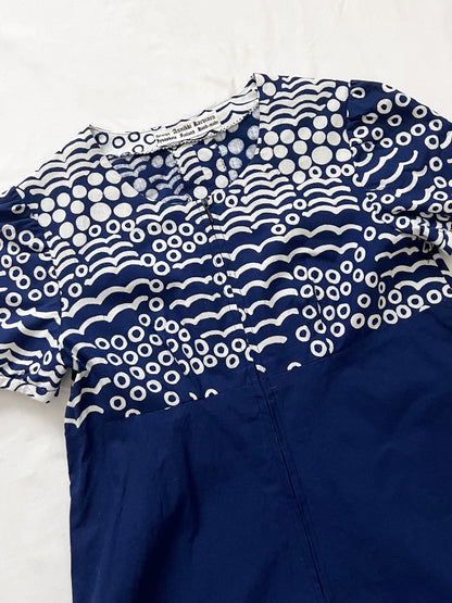 60s blue and white mini dress, Size XS-S