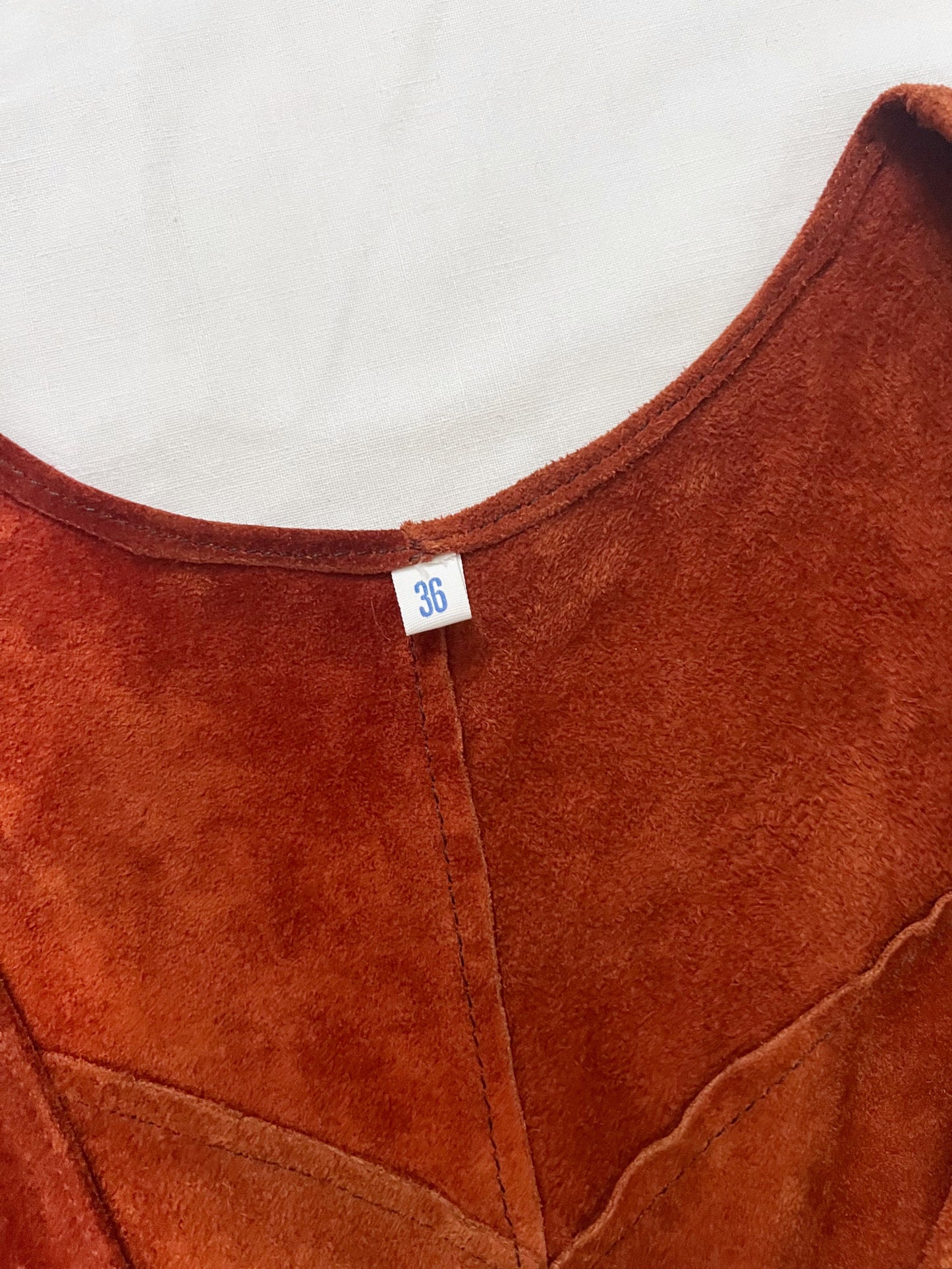 70s brown suede vest, Size XS-S