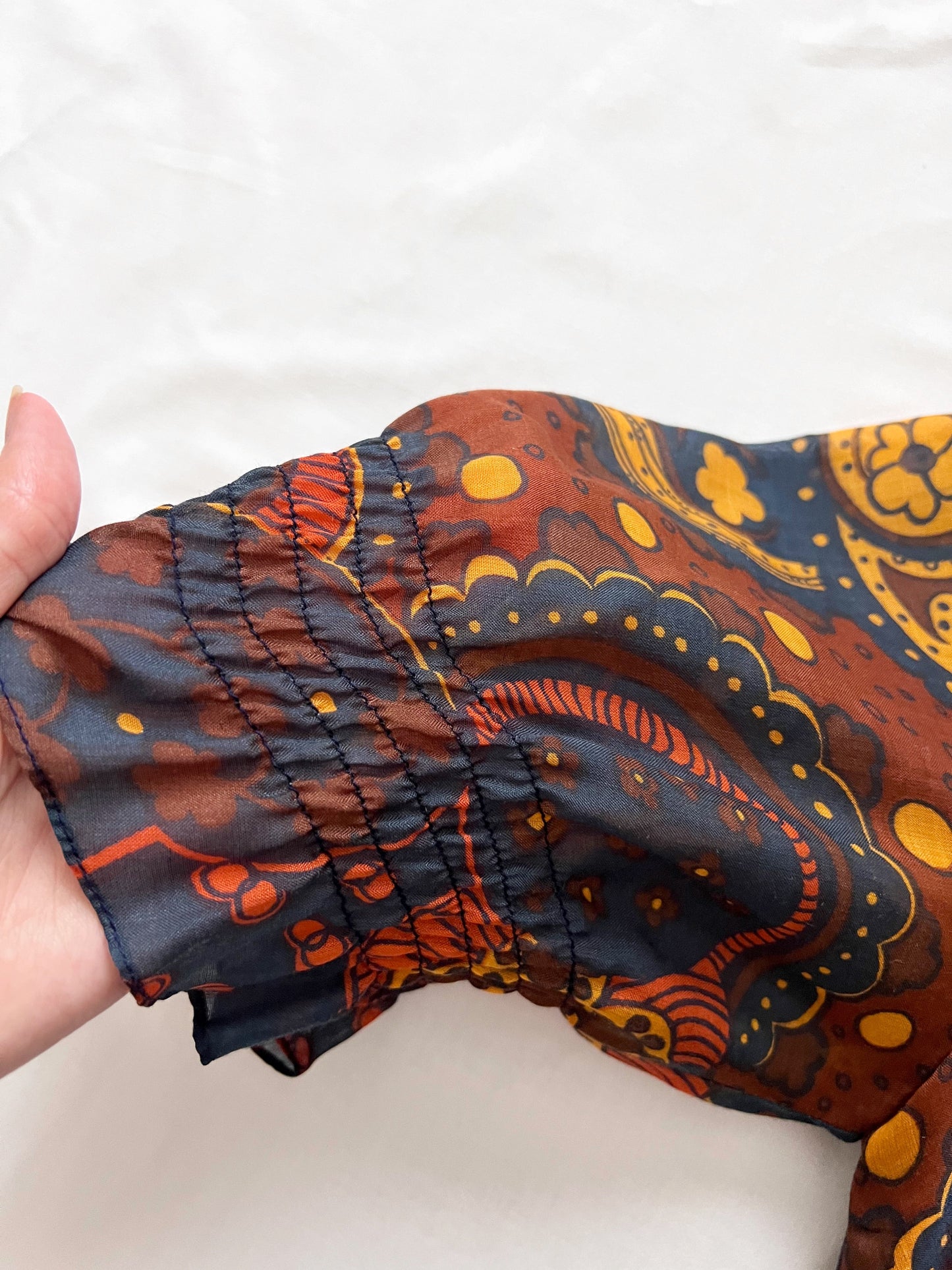 70s floral and paisley dress, Size S