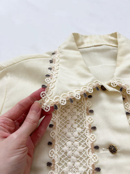 60s lace blouse, Size M-L