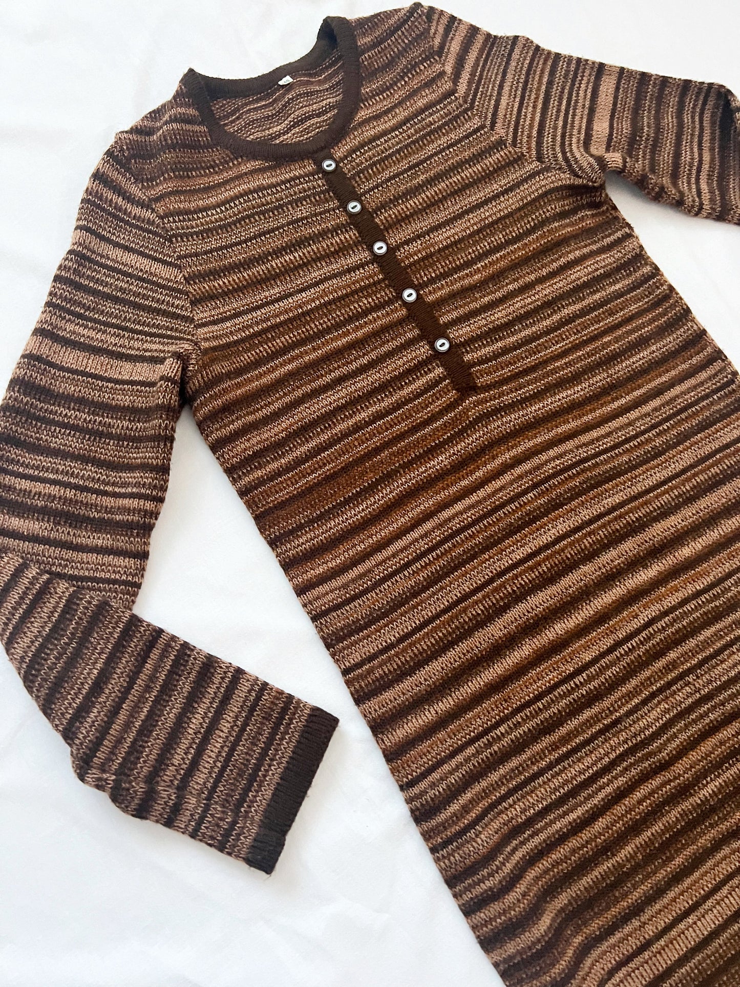 70s brown knitted dress, Size XS-S