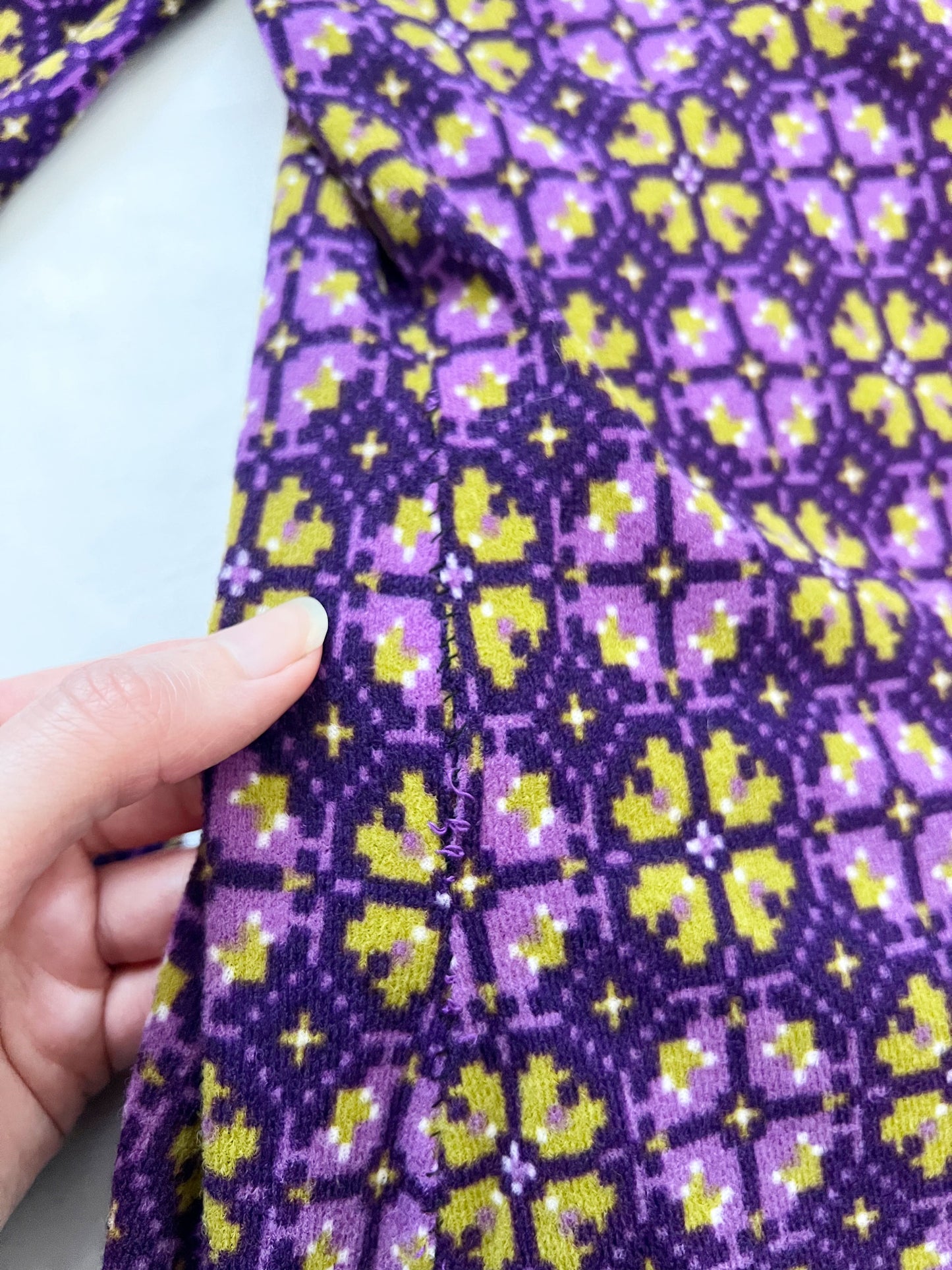 60s purple hooded mini dress, Size XS-S
