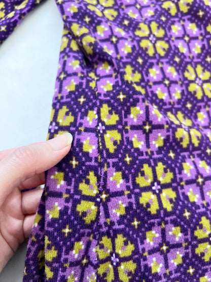 60s purple hooded mini dress, Size XS-S