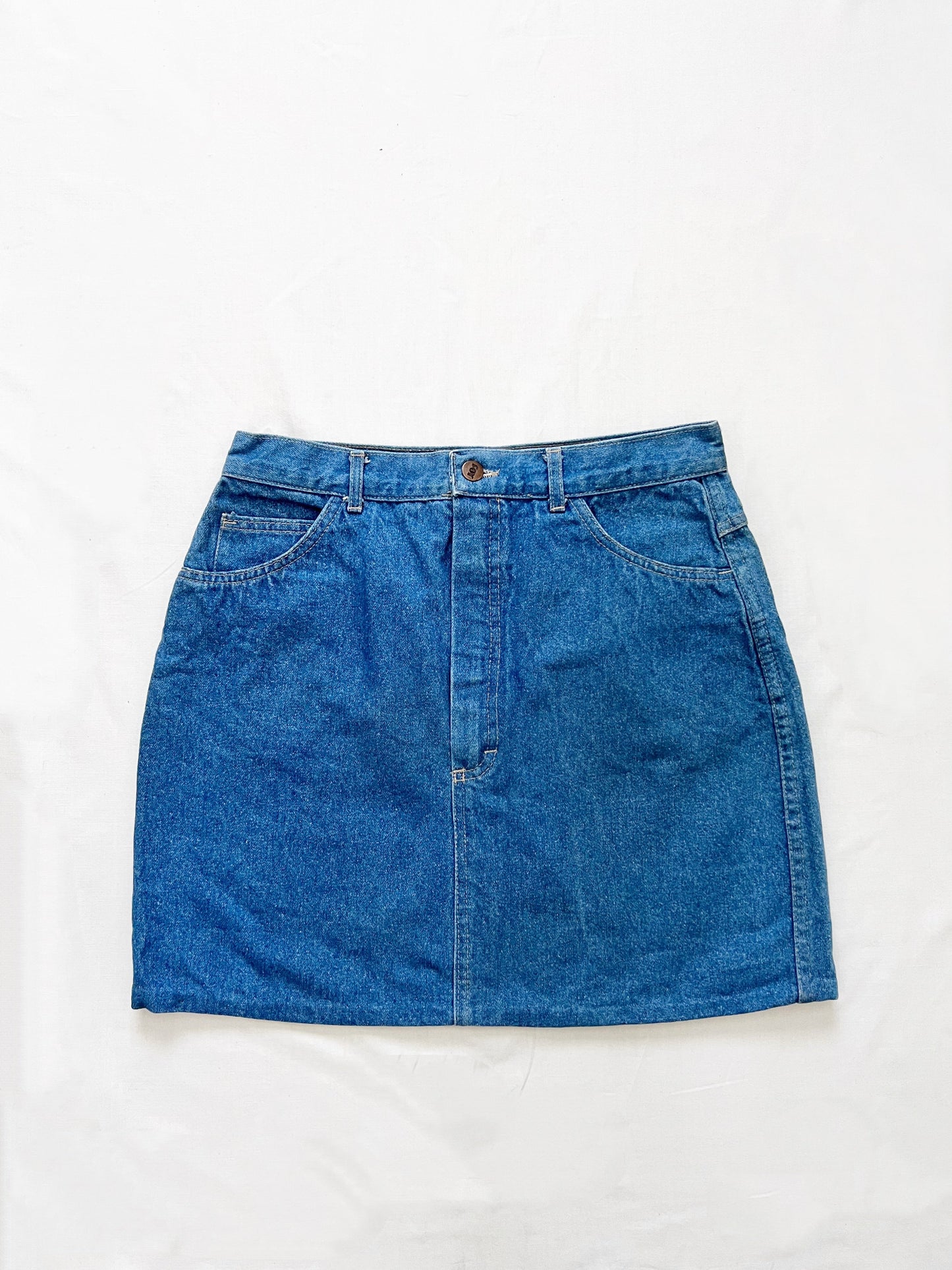 70s denim mini skirt, Size S-M