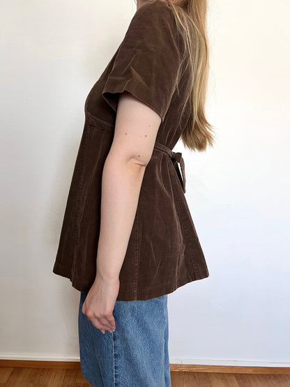 70s brown corduroy tunic, Size S