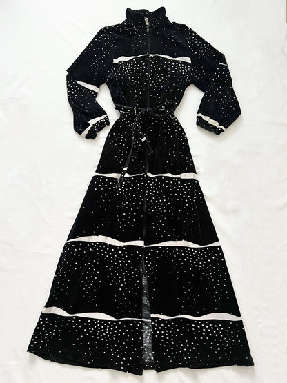 Black and white fleece dress, Size M