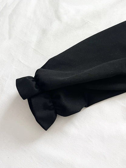 70s black prairie dress, Size M-L