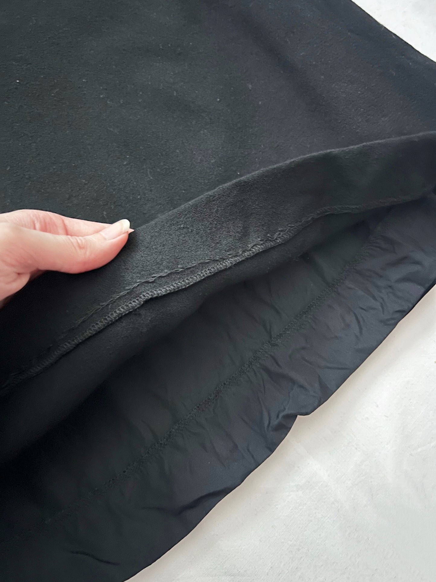 60s black round trim dress, Size S