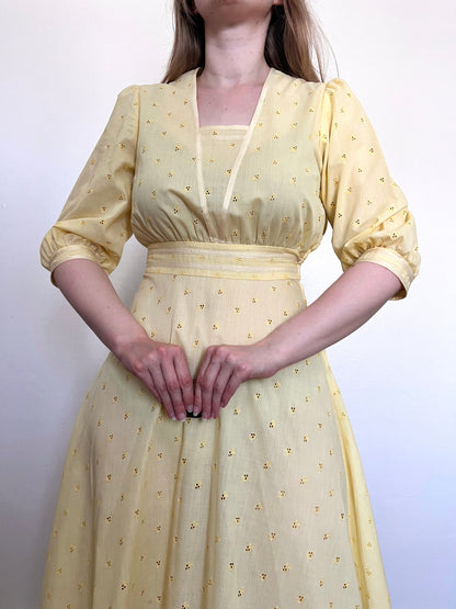 70s butter yellow dress, Size XS-S